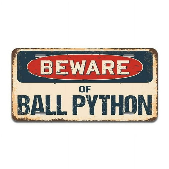 Beware of Ball Python Aluminum License Plate