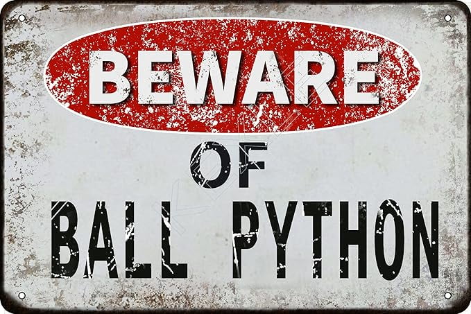 Beware The Python Beware of Ball Python vintage Metal Tin Sign Retro Funny Tin Sign For ...