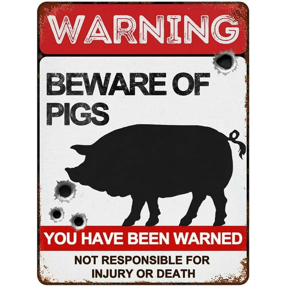 Beware of Beaver Signs 8"x12" Vintage Metal Warning Signs About Beaver Activity Areas for Outdoor Fences Yards Garden