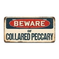 thumbnail image 1 of Beware of Collared Peccary Aluminum License Plate| License Plate 12" X 6" Fits Any Car, Truck, SUV, RV, or Trailer | Made in The USA, 1 of 3