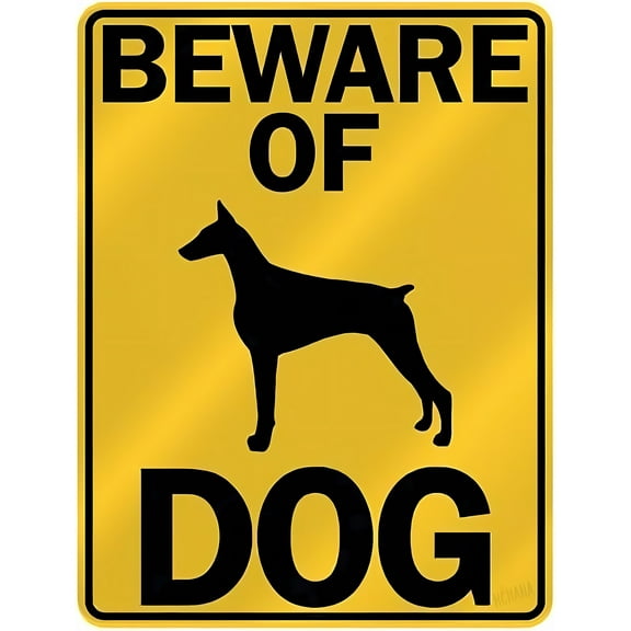 Beware of Doberman Pinschers Parking 8"x12" Dog Aluminum Metal Tin Sign, Pet Parking Sign, Indoor Outdoor Garage Decor
