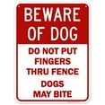 thumbnail image 1 of Beware of Dog Do Not Put Fingers Thru Fence Sign,, 1 of 1