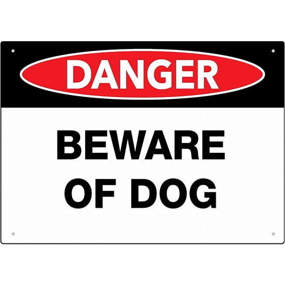 Beware of Dog Metal Sign 12 x 8 Inches - Rust-Free Aluminum, UV Printed, Easy to Mount, Weather Resistant for Fence, Home, Yard Security