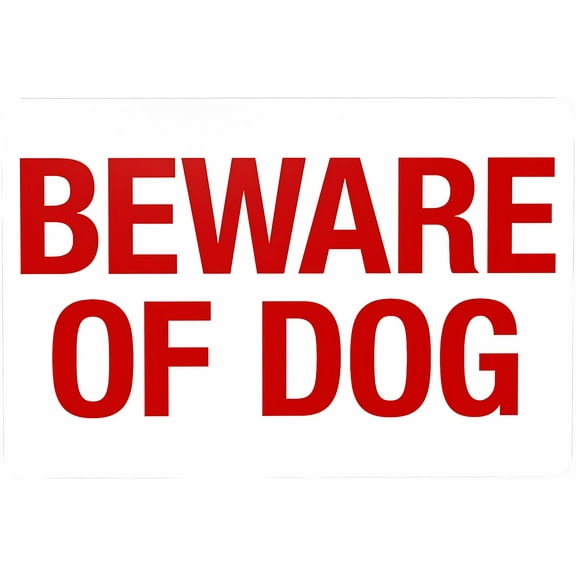Beware of Dog Sign 12 x 8 Inches - Retro Aluminum/Metal Tin Sign, Vintage Style Property Wall Decor Art, Home, Yard Dog Security