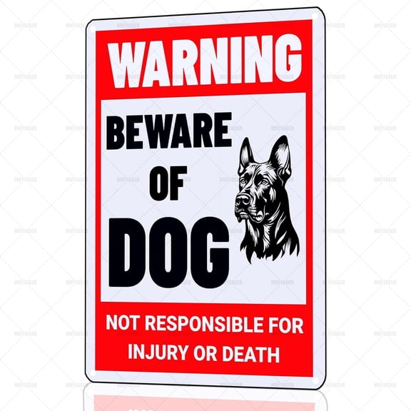 Beware of Dog Sign Doberman Metal Sign Warning Beware of Dog Signs for Fence Outdoor Farm Garden Gate Home Yard Decor 8x12 Inch
