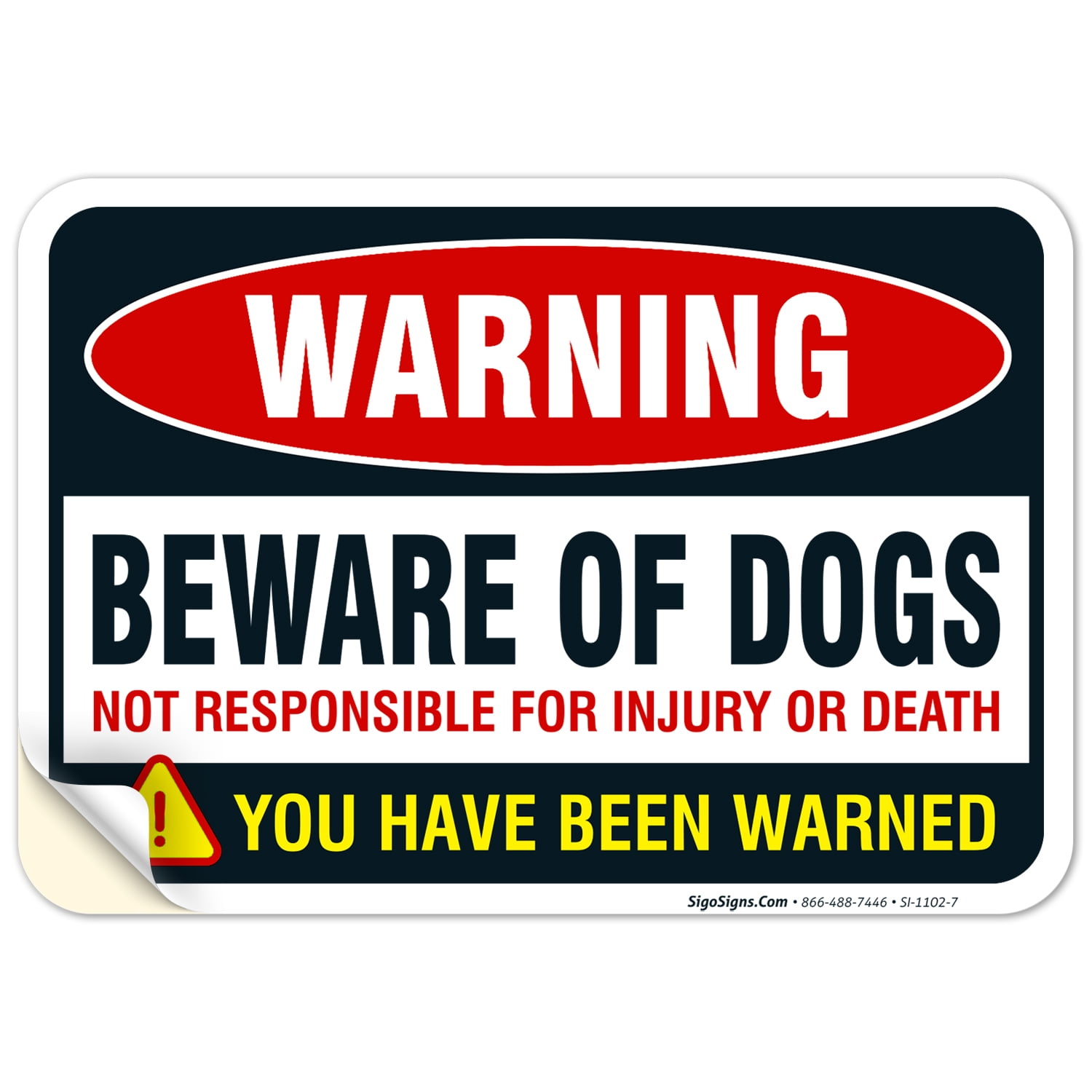 Beware of Dog Sign, Dog Warning Sign, 10x7 Vinyl Sticker 10x7 Vinyl ...