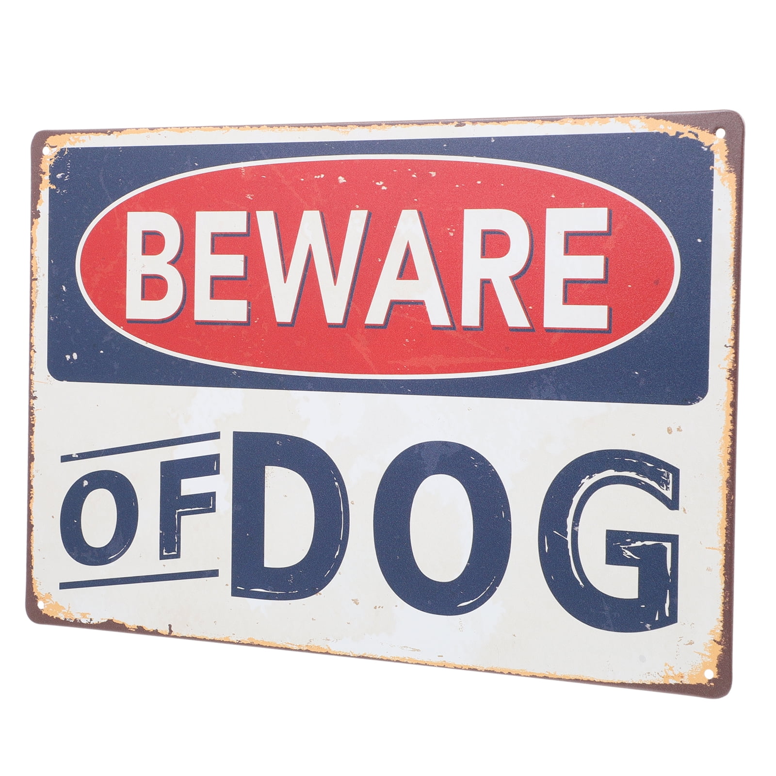 Beware of Dog Sign Iron Rustic Outdoor Backyard Weatherproof Dog Caution Board