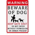 thumbnail image 1 of Beware of Dog Signs,Warning Tin Sign Beware of Dog for Fence,Do Not Enter,Home Kitchen Farm Garden Garage Wall Decor 12x8inch, 1 of 5