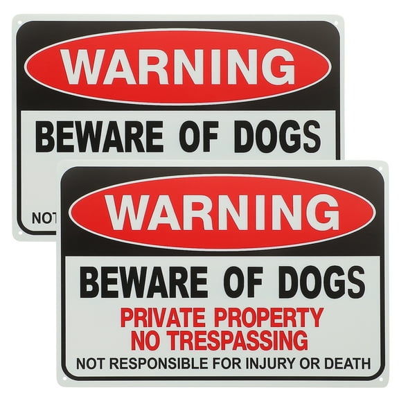 TABLZONE Garden Decor Beware of Dog Sign, Durable Iron, Eye-Catching, 2Pcs