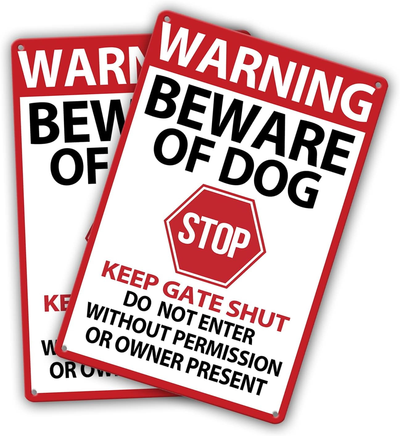 Cartello Metallo 'Beware Of Dog' (Attenti Al Cane) 30,5x20,3 Cm - Latta Resistente Per Recinzione, Giardino, Casa