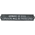 thumbnail image 1 of Beware of Dog Survivors Prosecuted Cast Iron Sign Plaque Door Wall House Gate, 1 of 3