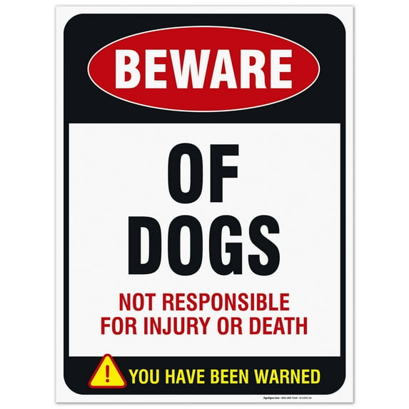 Beware of Dogs Sign, Dog Warning Sign, 18x24 Corrugated Plastic 18x24 Corrugated Plastic