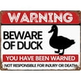 thumbnail image 1 of Beware of Duck Sign 12x16 inch - Vintage Rusty Metal Poster Animal Duck Warning Signs for Outdoor Yard Fence Wall Office Home, 1 of 5
