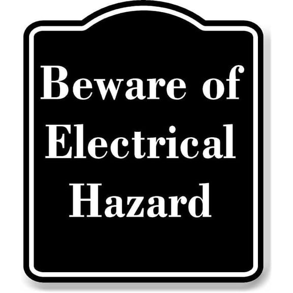 Beware of Electrical Hazard BLACK Aluminum Composite Sign 20''x24''
