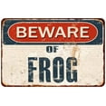 thumbnail image 1 of Beware of FROG Metal Sign Rusty Wall Decor 8x12 108120041043, 1 of 1