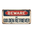 thumbnail image 1 of Beware of Golden Retriever Aluminum License Plate| License Plate 12" X 6" Fits Any Car, Truck, SUV, RV, or Trailer | Made in The USA, 1 of 3