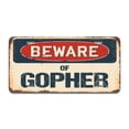 thumbnail image 1 of Beware of Gopher Aluminum License Plate| License Plate 12" X 6" Fits Any Car, Truck, SUV, RV, or Trailer | Made in The USA, 1 of 3