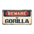 thumbnail image 1 of Beware of Gorilla Aluminum License Plate, 1 of 1