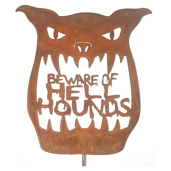 Beware of Hell Hounds Garden Stick Sign