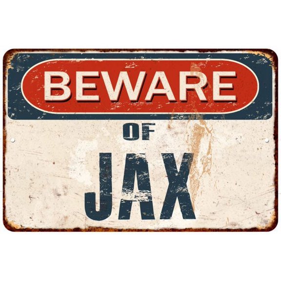 Beware of JAX Metal Sign Rusty Wall Decor 8x12 108120041016