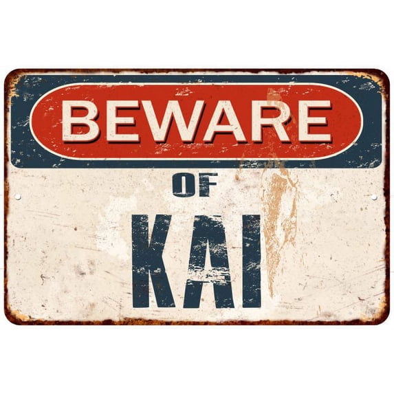 Beware of KAI Metal Sign Rusty Wall Decor 8x12 108120041015