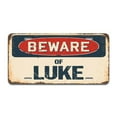 thumbnail image 1 of Beware of Luke Aluminum License Plate, 1 of 1