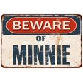 thumbnail image 1 of Beware of MINNIE Metal Sign Rusty Wall Decor 8x12 108120041701, 1 of 1