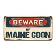 thumbnail image 1 of Beware of Maine Coon Aluminum License Plate, 1 of 1