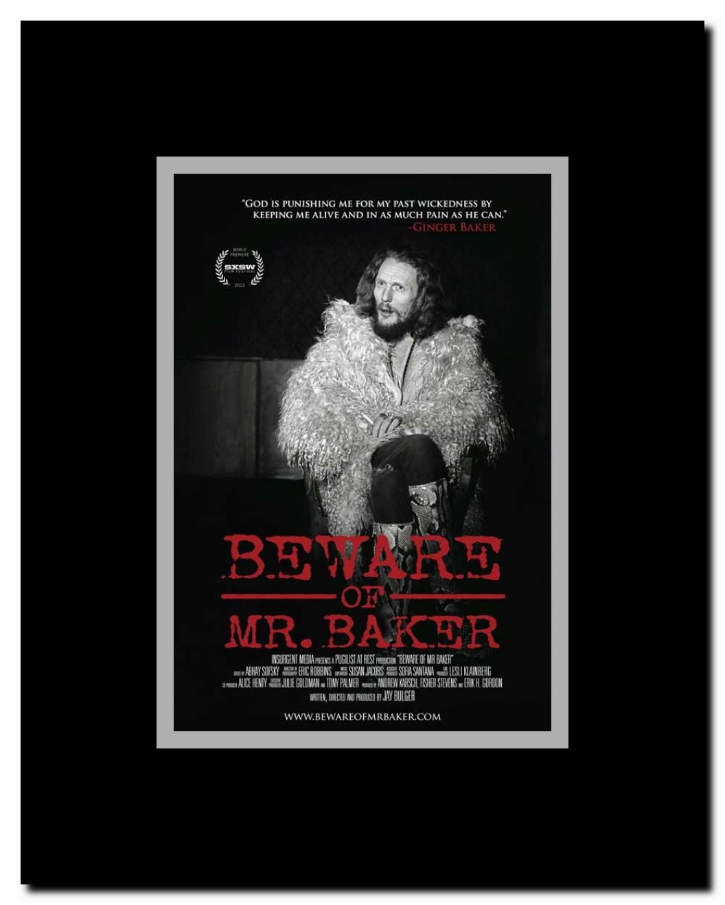 Beware of Mr. Baker Framed Movie Poster