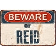 thumbnail image 1 of Beware of REID Metal Sign Rusty Wall Decor 8x12 108120041098, 1 of 1