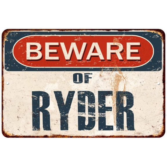 Beware of RYDER Metal Sign Rusty Wall Decor 8x12 108120041237
