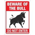 thumbnail image 1 of Beware of The Bull Do Not Enter Sign Metal Tin Sign12x16 Inches Caution Danger Safety Security Warning Notice Signs, 1 of 5