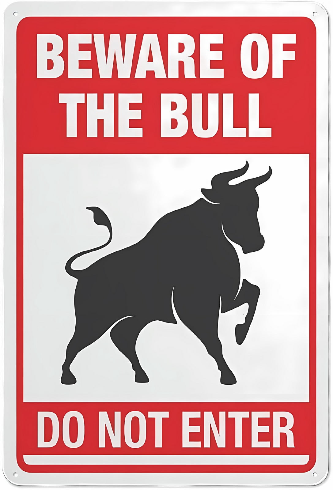 Beware of The Bull Do Not Enter Warning Sticker 12 x 8 Inches ...