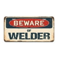 thumbnail image 1 of Beware of Welder Aluminum License Plate| License Plate 12" X 6" Fits Any Car, Truck, SUV, RV, or Trailer | Made in The USA, 1 of 3
