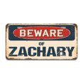 thumbnail image 1 of Beware of Zachary Aluminum License Plate| License Plate 12" X 6" Fits Any Car, Truck, SUV, RV, or Trailer | Made in The USA, 1 of 3