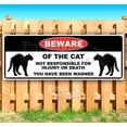 thumbnail image 1 of Beware of the Cat 13 oz Vinyl Banner With Metal Grommets, 1 of 4