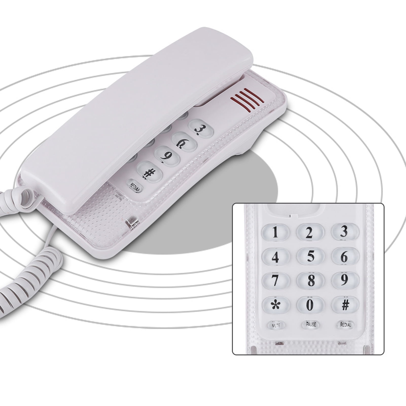 Bewinner Wired Corded Phone, Landline Phone Without Caller ID Display