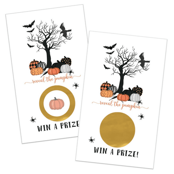 Bewitched Halloween Scratch Off Game Cards - 28 Pack, Pumpkin Baby Shower, Group Prize Drawings, Spooky Themed by Paper Clever Party