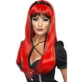 thumbnail image 1 of Bewitching Wig Adult Red Black Halloween Costume Accessories One Size Female Fancy Dress Party Book Week, 1 of 2