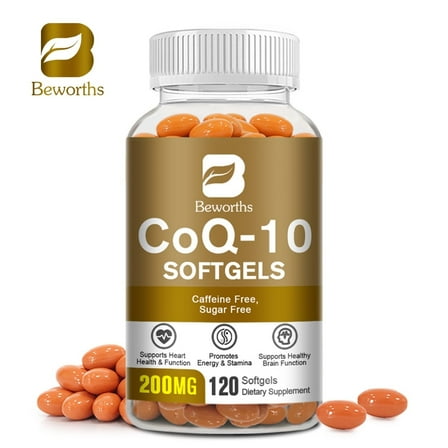 Beworths CoQ10 200mg, High Absorption 120 Veggie Capsules, Support Energy, Heart Healthy & Antioxidant