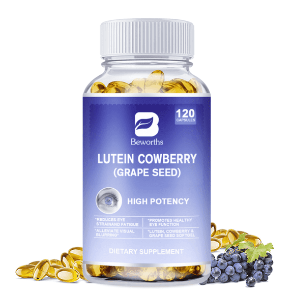 Beworths Lutein Bilberry Supports Eye Health - Support Dry Eye - Eye Vitamins for Adults - 120 Capsules