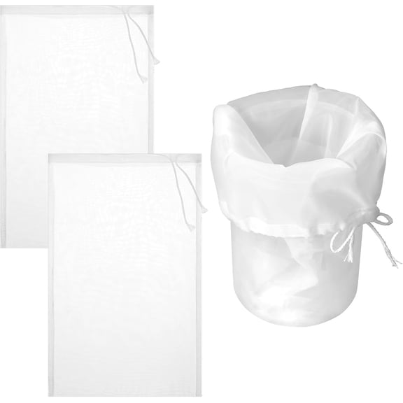 Bewudy 3 Pack Brew Bags, 12.2" x 7.87" Extra Large Reusable Fine Mesh Bag with Adjustable Drawstring, for Home Brewing Hops Grains Fruit Wine Beer Making Brew in a Bag Supplies(12.2" x 7.87")