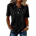 thumbnail image 1 of Bexdxz Polo Shirts for Women Golf Button Collared Summer Short Sleeve Tops Lightweight Work Polo Shirt Womens Blouses Black S, 1 of 5