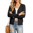 thumbnail image 1 of Bexdxz Women's Cardigan Sweater Lightweight Long Sleeve V Neck Knit Jacket for Spring Fall Layering Black 2XL, 1 of 6