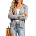 thumbnail image 1 of Bexdxz Women's Cardigan Sweater Lightweight Long Sleeve V Neck Knit Jacket for Spring Fall Layering Light Gray XL, 1 of 6