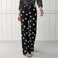 thumbnail image 1 of Bexdxz Women's Casual Wide Leg Jeans with Large Polka Dot Print Black S, 1 of 6