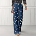 thumbnail image 1 of Bexdxz Women's Casual Wide Leg Jeans with Large Polka Dot Print Dark Blue L, 1 of 6