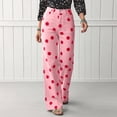 thumbnail image 1 of Bexdxz Women's Casual Wide Leg Jeans with Large Polka Dot Print Pink XL, 1 of 6