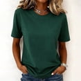 thumbnail image 1 of Bexdxz Womens Short Sleeve T Shirts Casual Summer Crew Neck T Shirts Plain Plus Size Basic Tees for Workout Daily Wear Dark Green M, 1 of 2