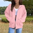 thumbnail image 1 of Bexdxz Zip Up Y2k Hoodies for Women fall Casual Long Sleeve Sweatshirts 2026 Lightweight Comfort Soft Plus Size Jackets Pink L, 1 of 1